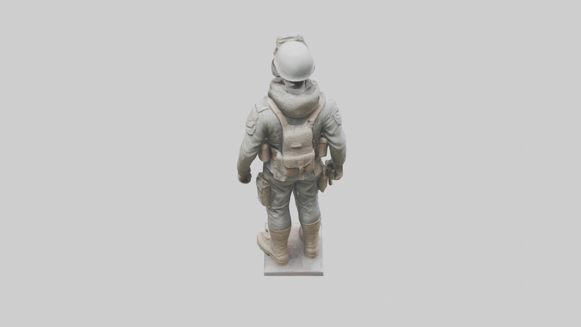 Soldier in Full Gear Statue model 3D model_15