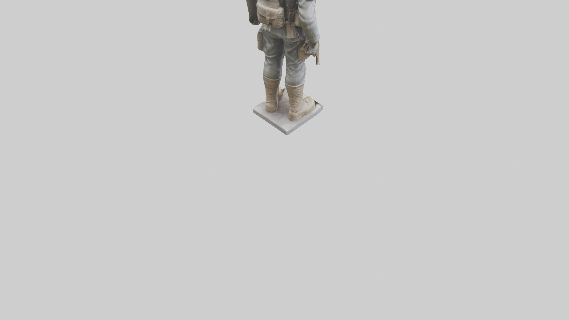 Soldier in Full Gear Statue model 3D model_4