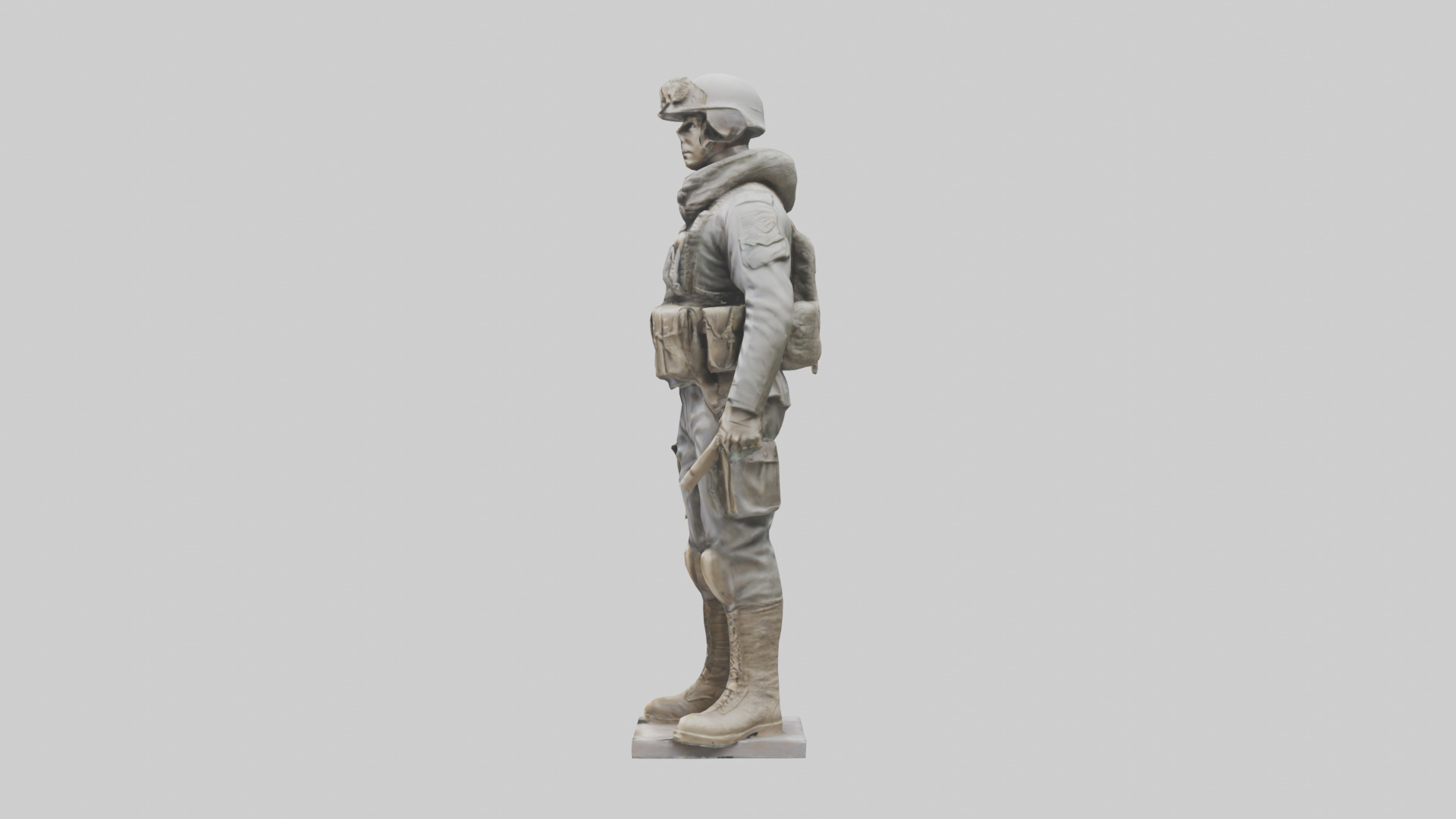 Soldier in Full Gear Statue model 3D model_12