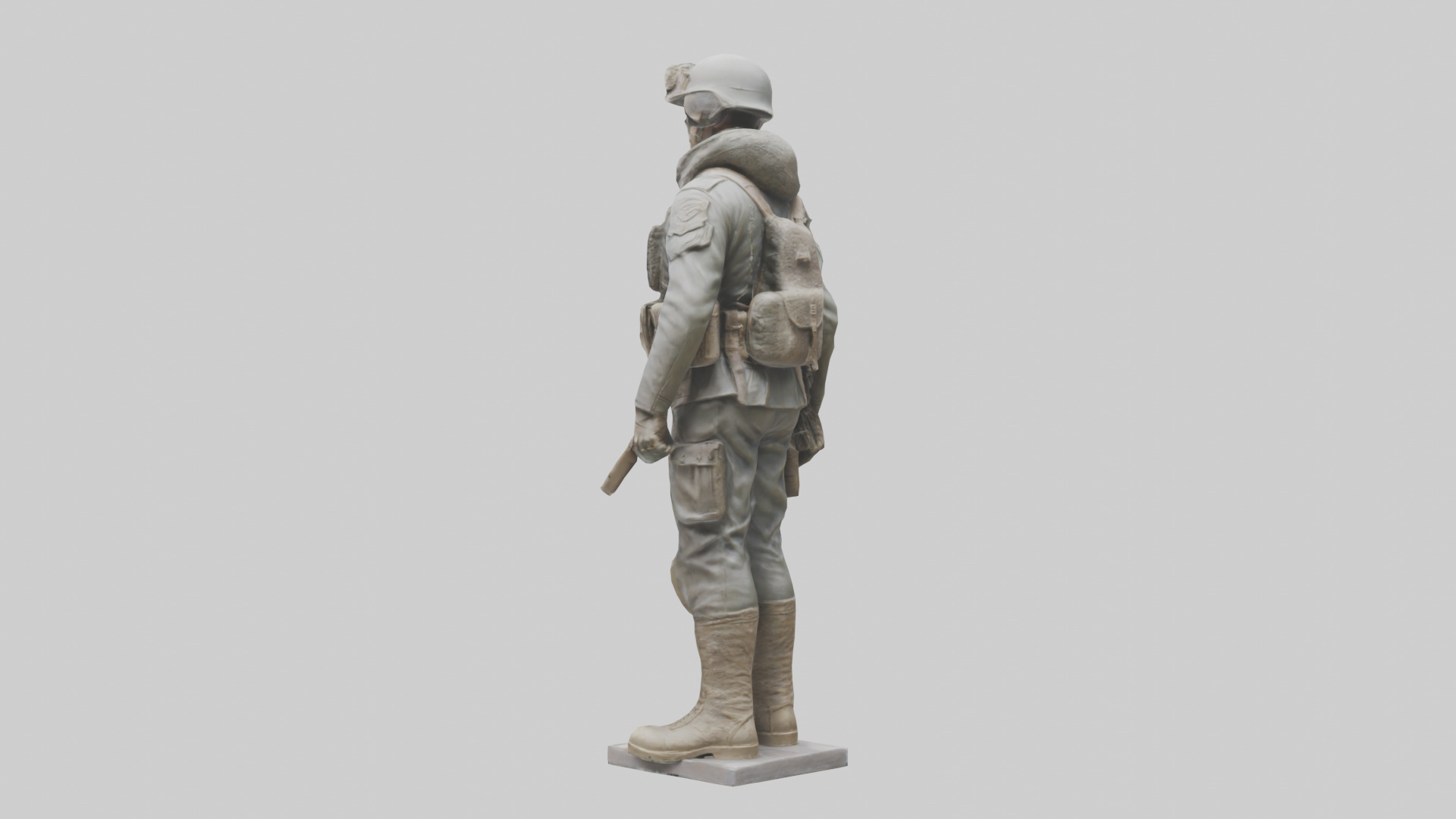 Soldier in Full Gear Statue model 3D model_1