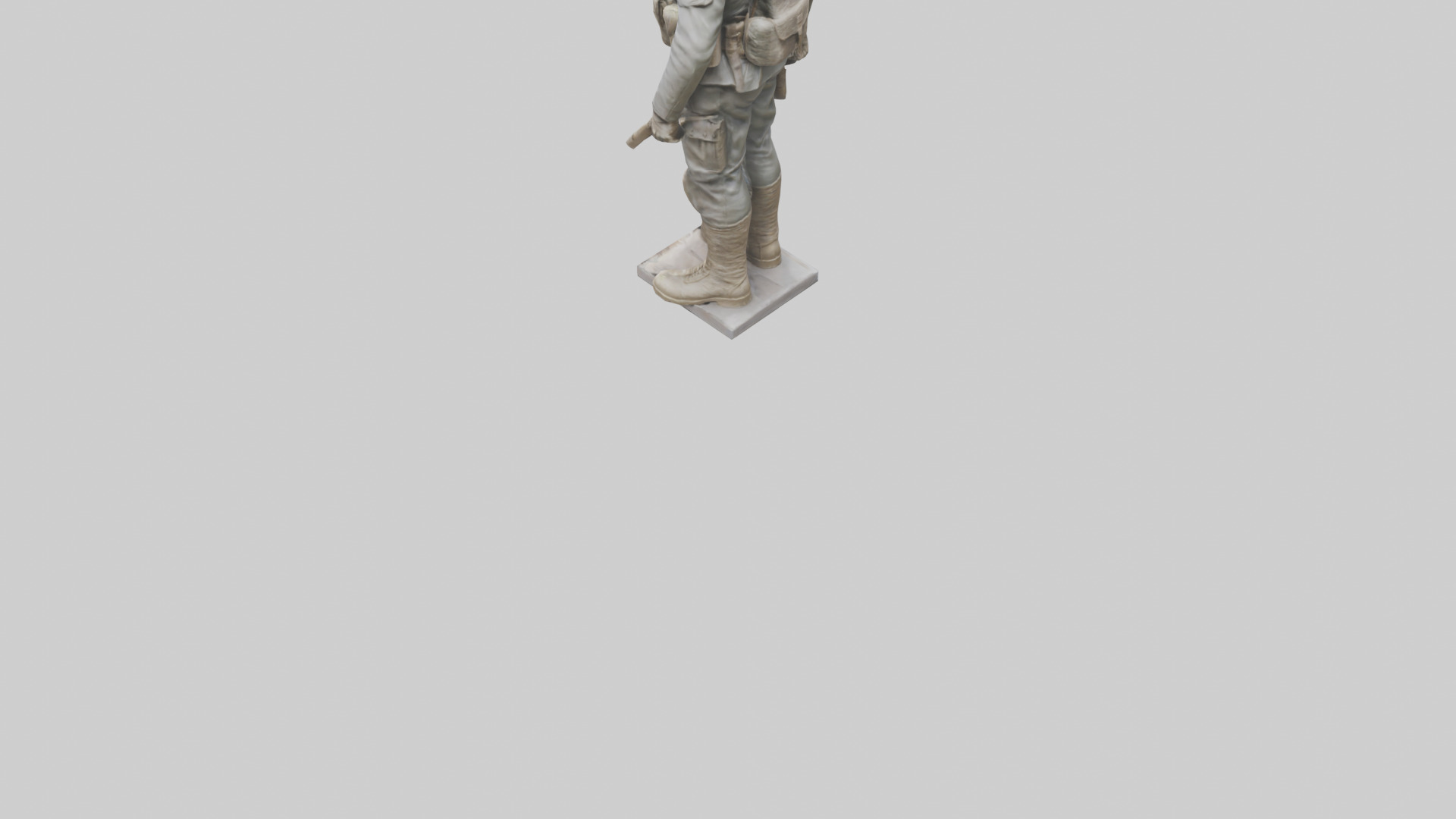 Soldier in Full Gear Statue model 3D model_3