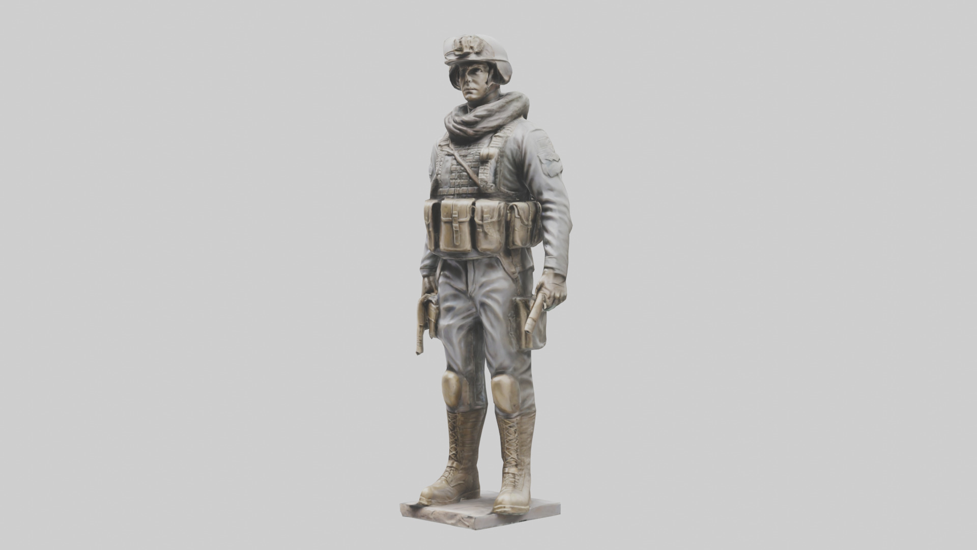 Soldier in Full Gear Statue model 3D model_8
