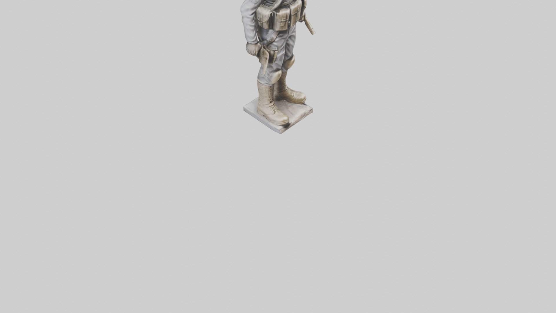 Soldier in Full Gear Statue model 3D model_6