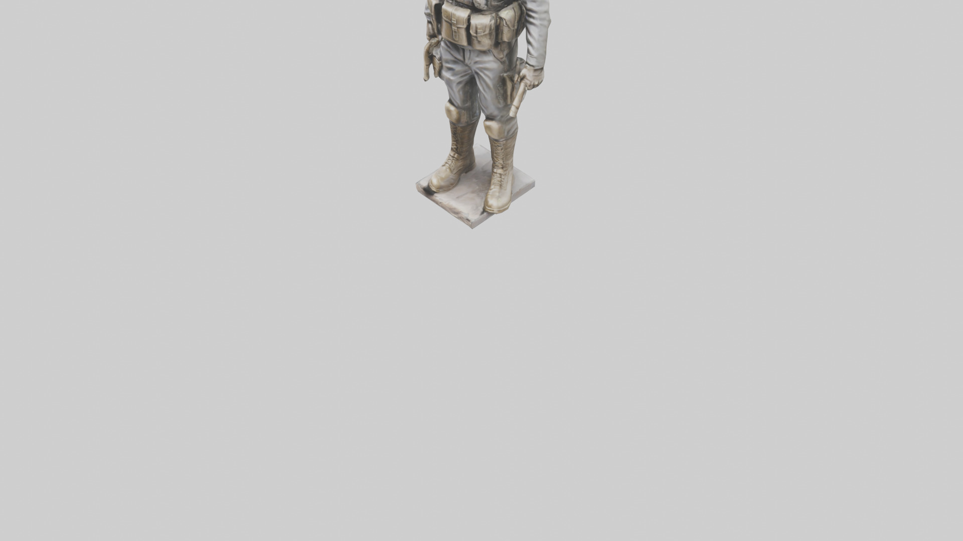 Soldier in Full Gear Statue model 3D model_5