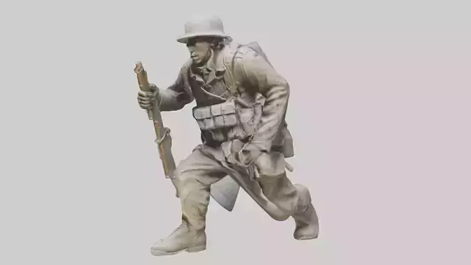 Soldier Marching into Battle Sculpture model