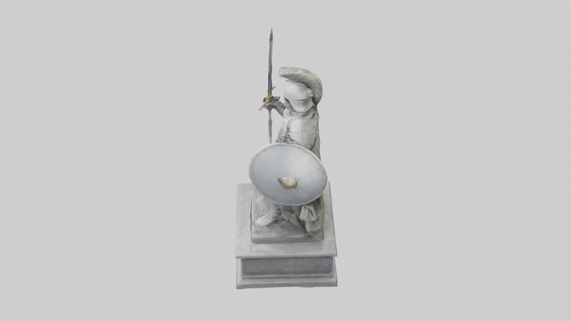 Soldier with Sword and Shield Statue model 3D model_17