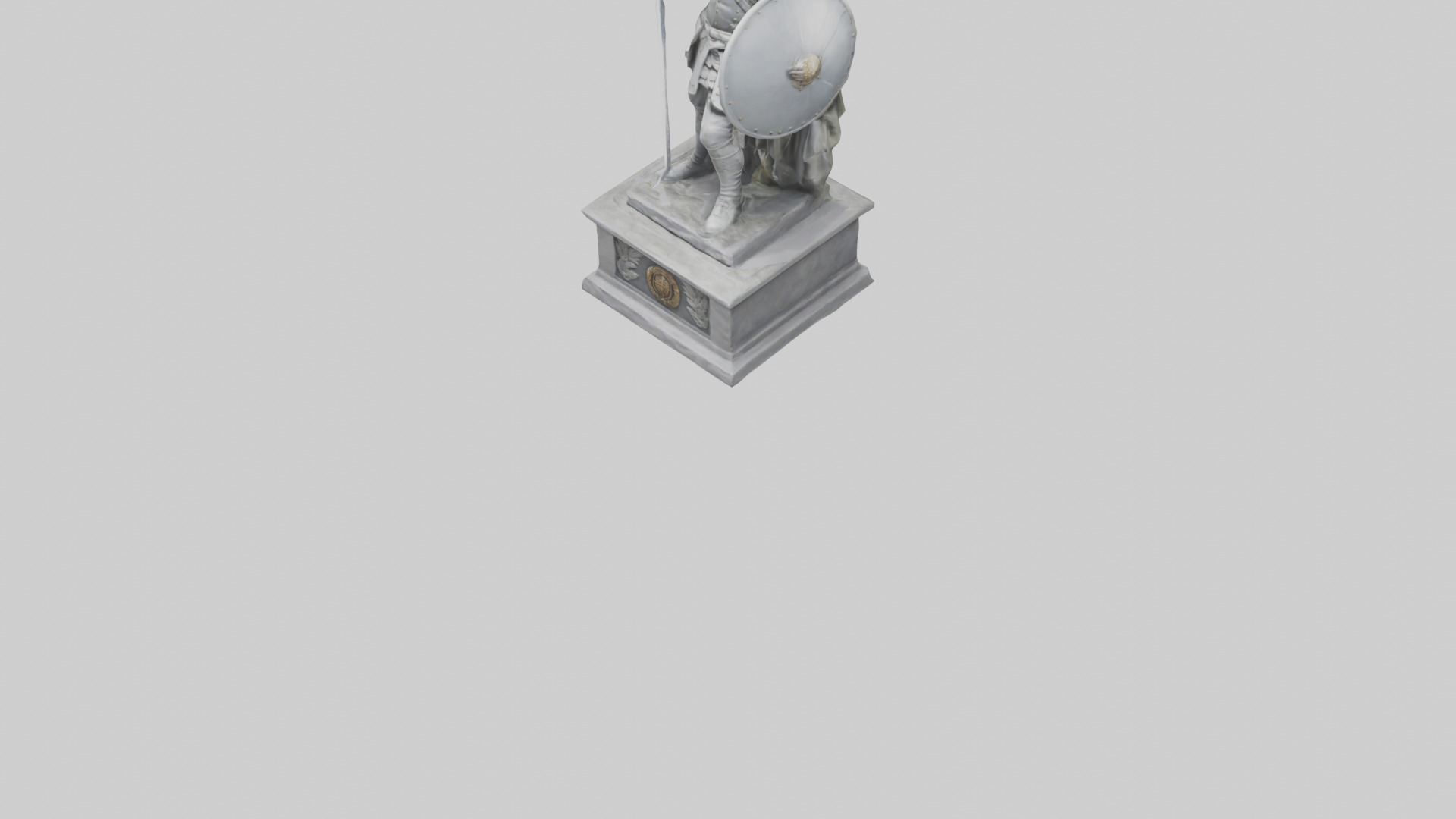 Soldier with Sword and Shield Statue model 3D model_7