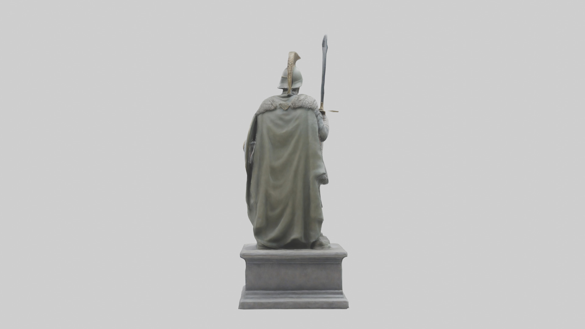 Soldier with Sword and Shield Statue model 3D model_2