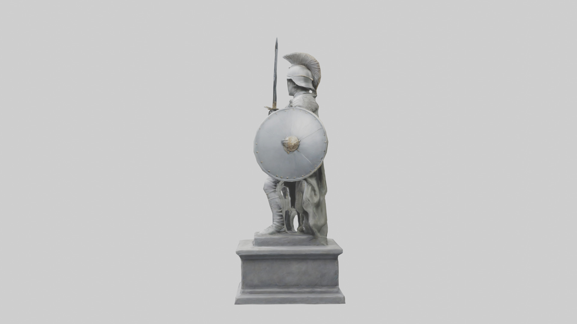 Soldier with Sword and Shield Statue model 3D model_12