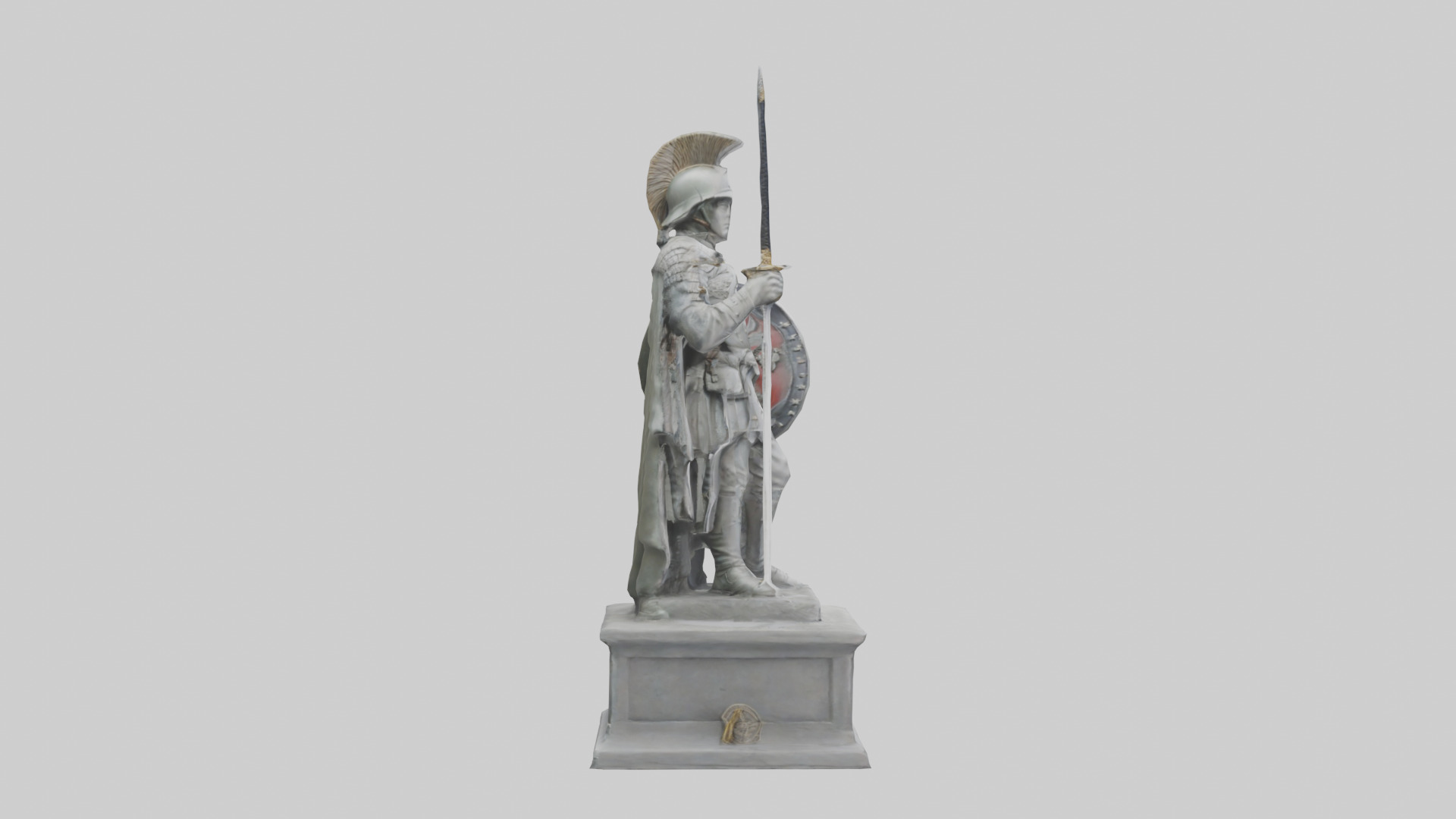 Soldier with Sword and Shield Statue model 3D model_13