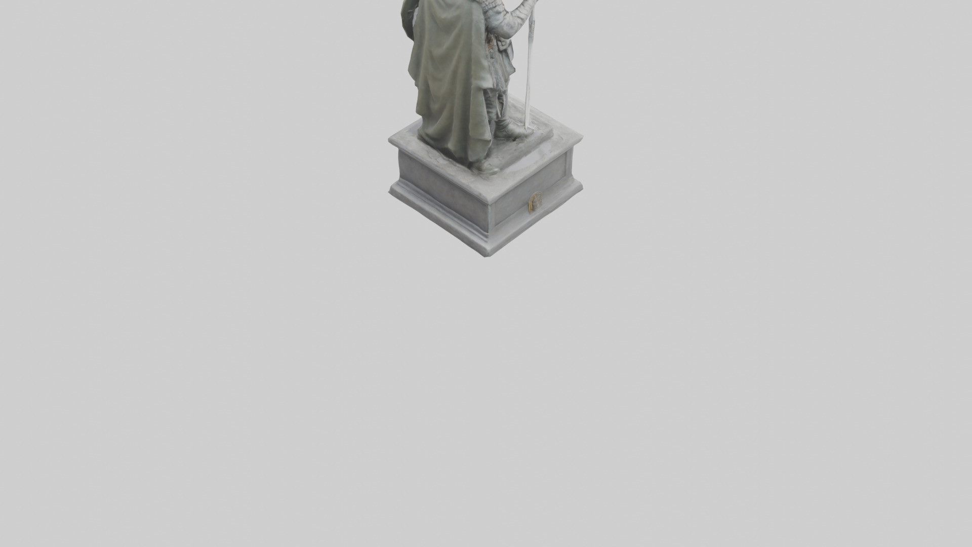 Soldier with Sword and Shield Statue model 3D model_6