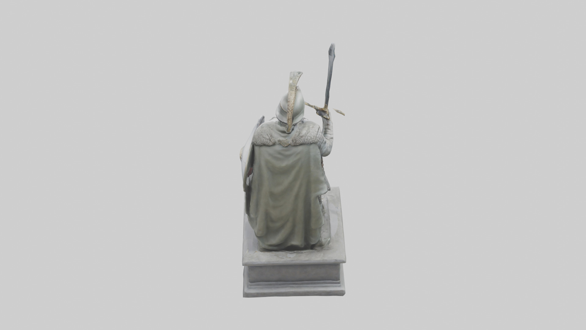 Soldier with Sword and Shield Statue model 3D model_15