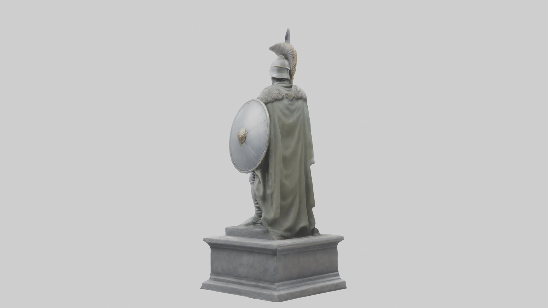 Soldier with Sword and Shield Statue model 3D model_3