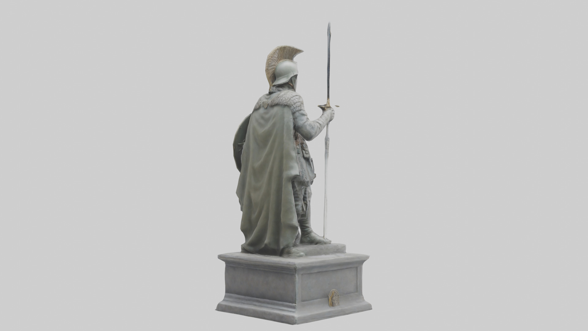 Soldier with Sword and Shield Statue model 3D model_4