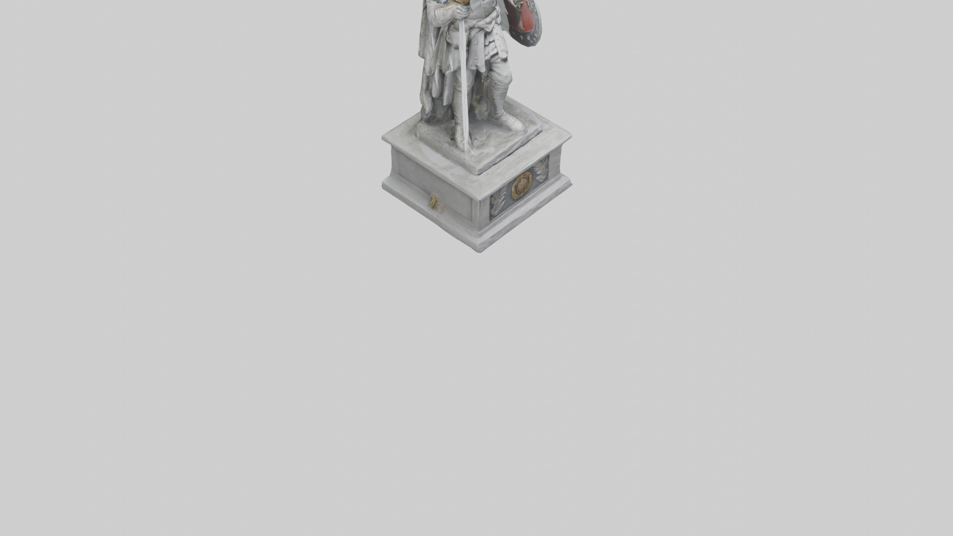 Soldier with Sword and Shield Statue model 3D model_8