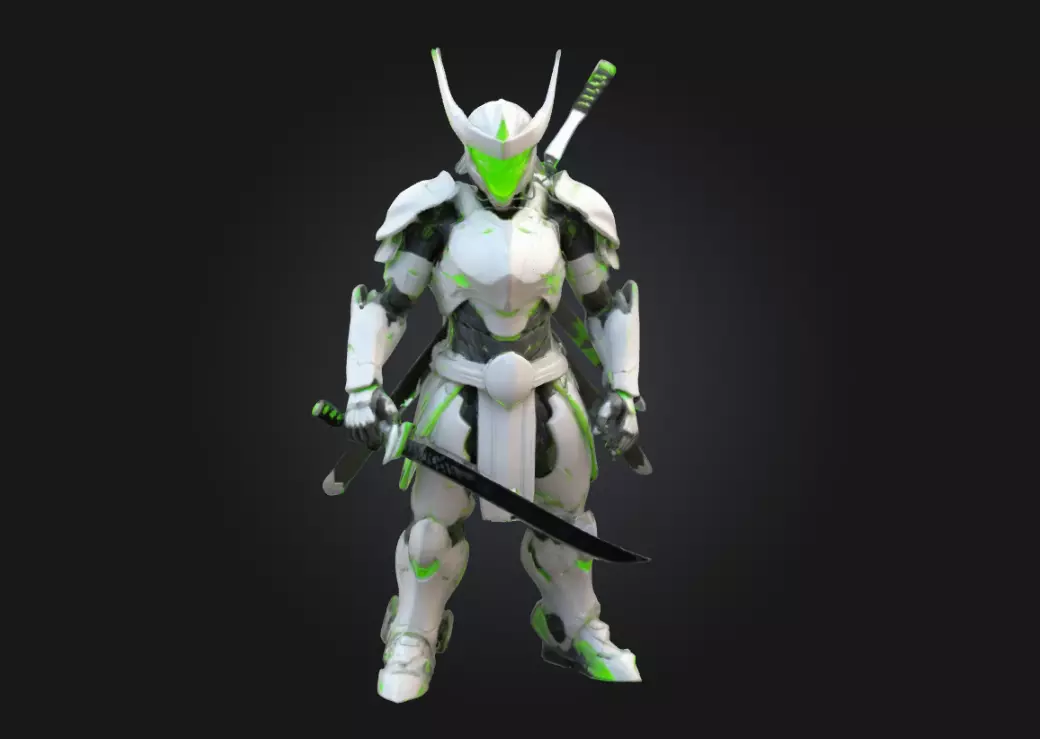 Genji Highly Detailed 3D Printable Figurine Overwatch 3D print model_0