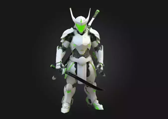 Genji  Highly Detailed 3D Printable Figurine Overwatch
