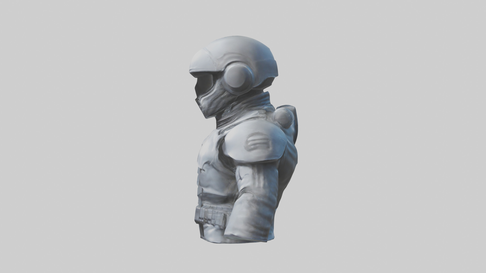 Space Knight statue model 3D model_31