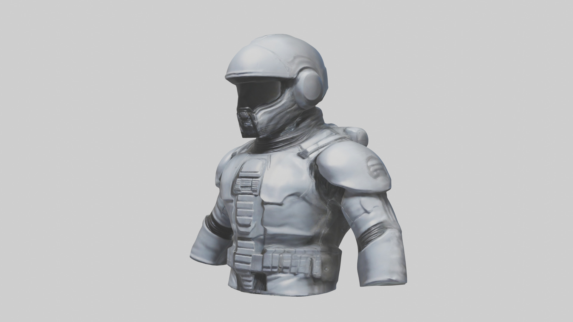 Space Knight statue model 3D model_27