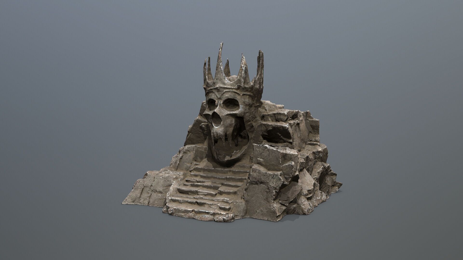 skull cave Low-poly 3D model_4