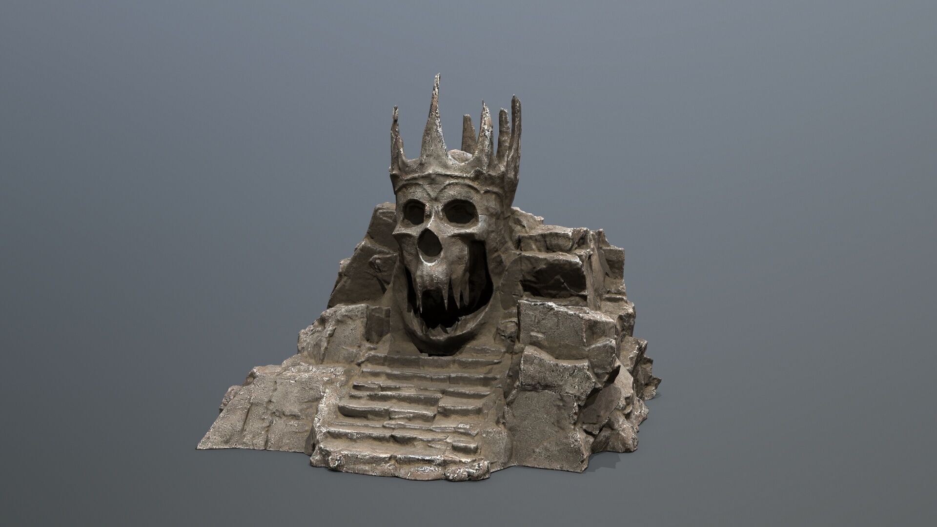 skull cave Low-poly 3D model_1