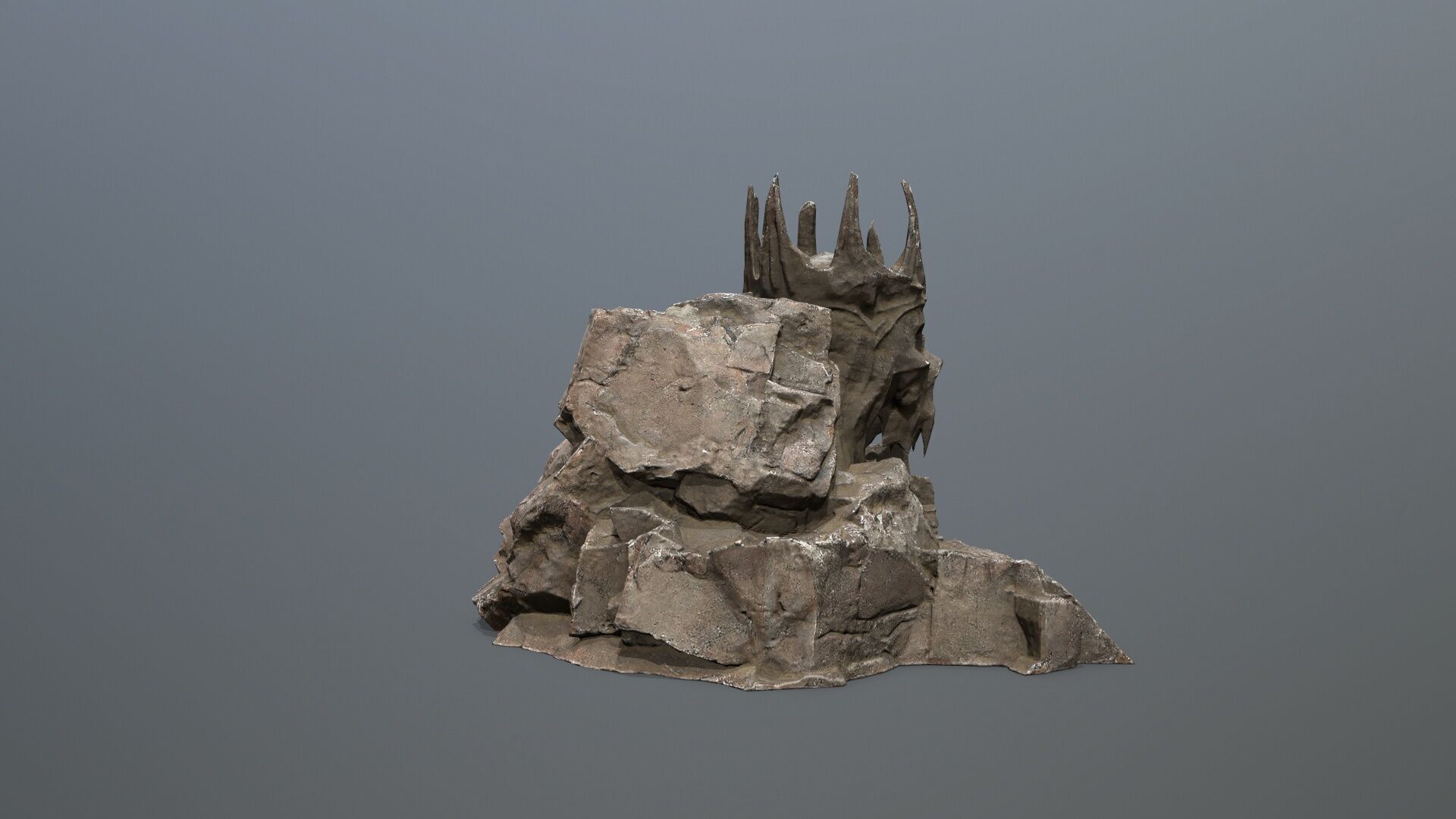 skull cave Low-poly 3D model_9