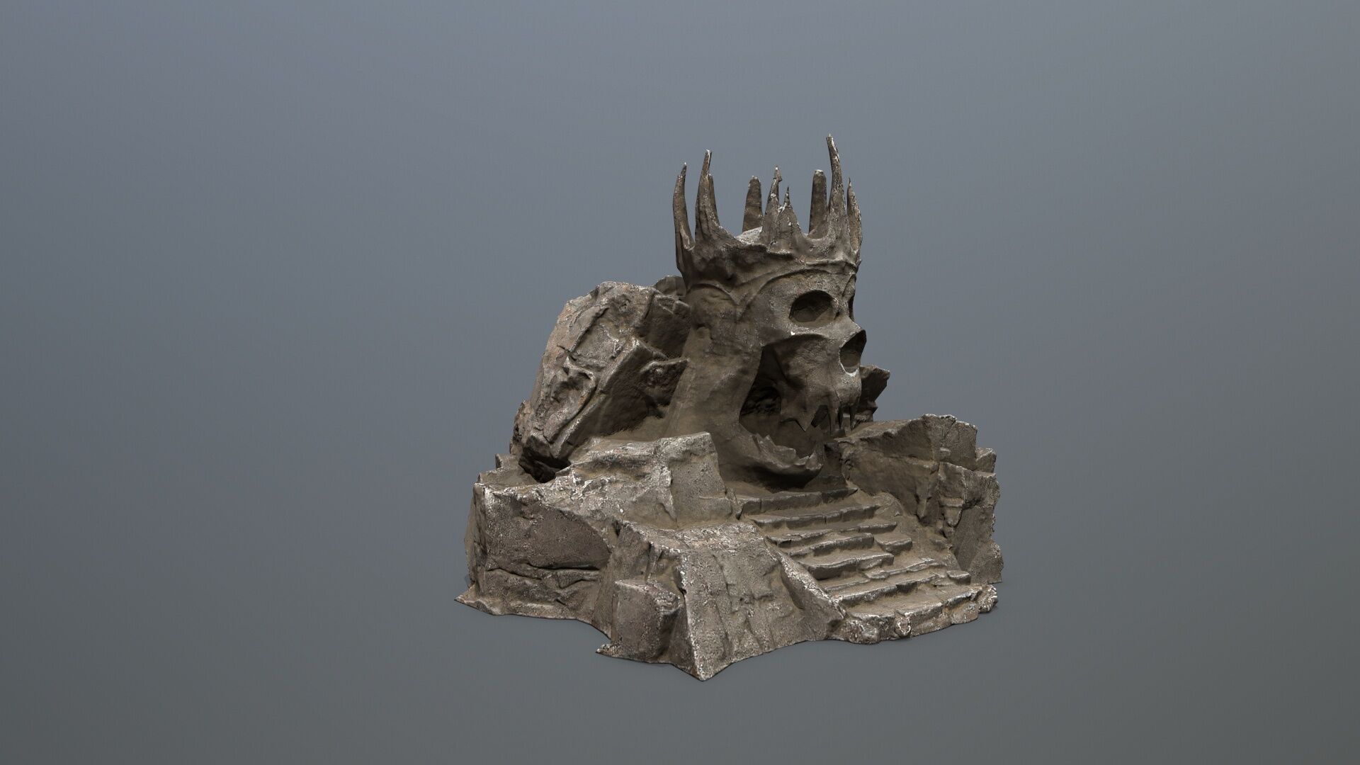skull cave Low-poly 3D model_10
