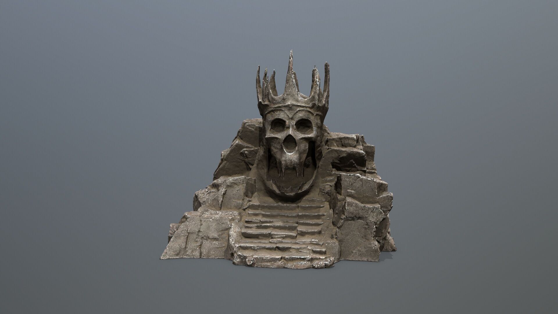 skull cave Low-poly 3D model_11