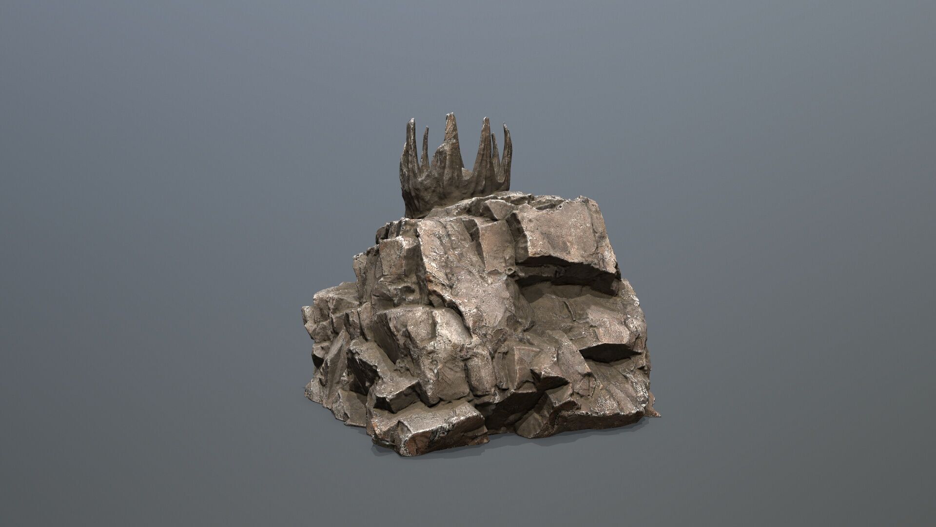skull cave Low-poly 3D model_7