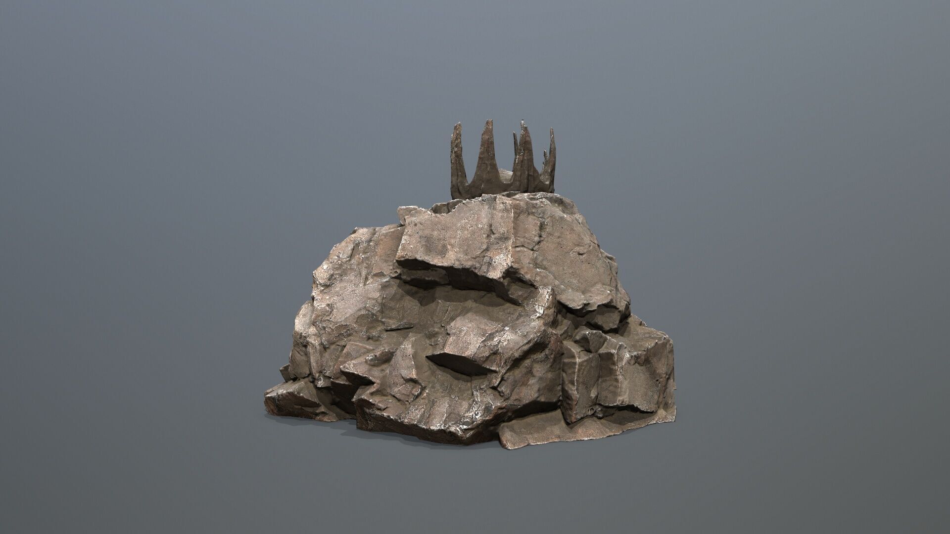 skull cave Low-poly 3D model_8