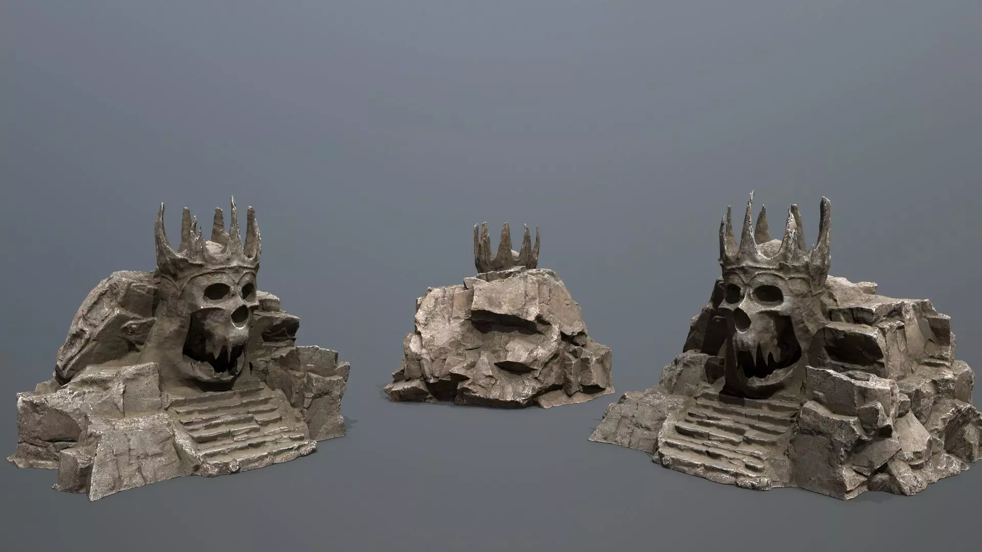 skull cave Low-poly 3D model_0