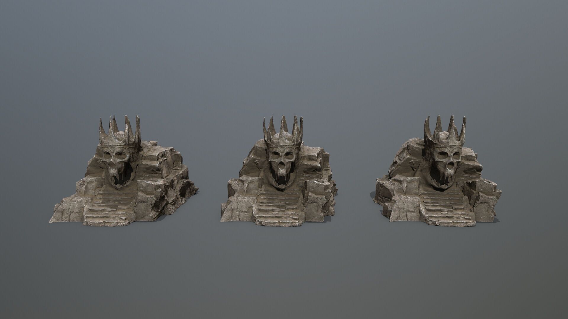 skull cave Low-poly 3D model_13