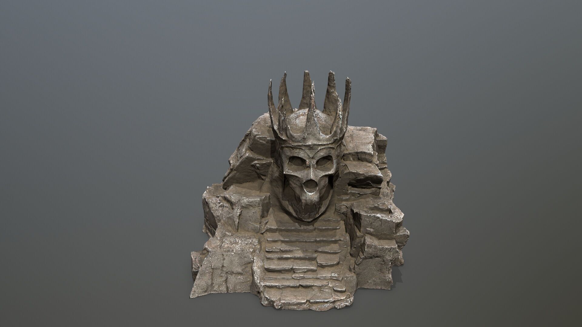 skull cave Low-poly 3D model_12