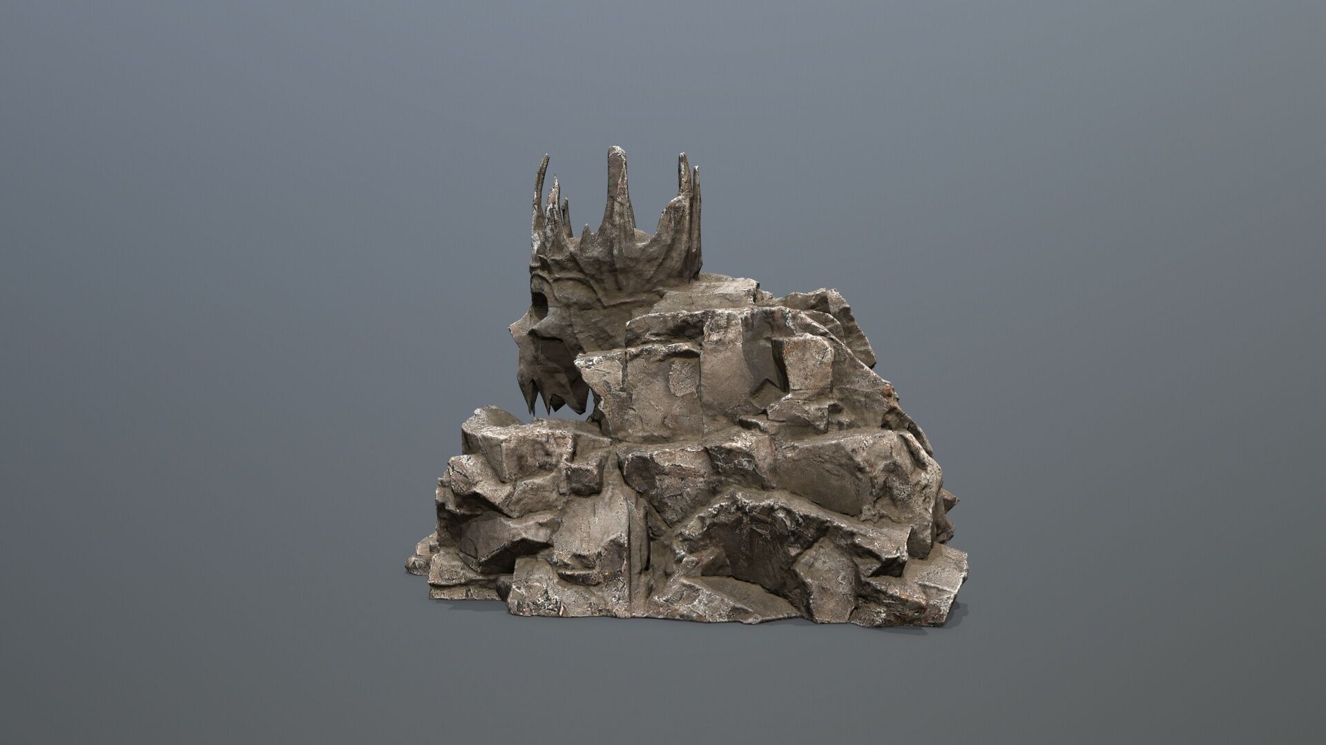 skull cave Low-poly 3D model_6