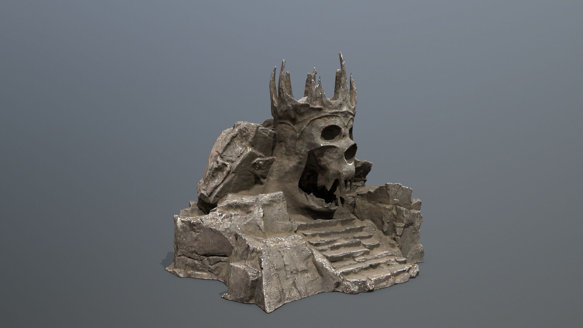 skull cave Low-poly 3D model_3