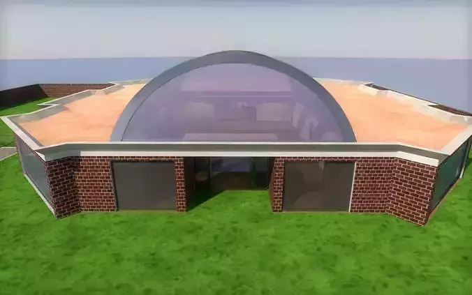 House on grassy area