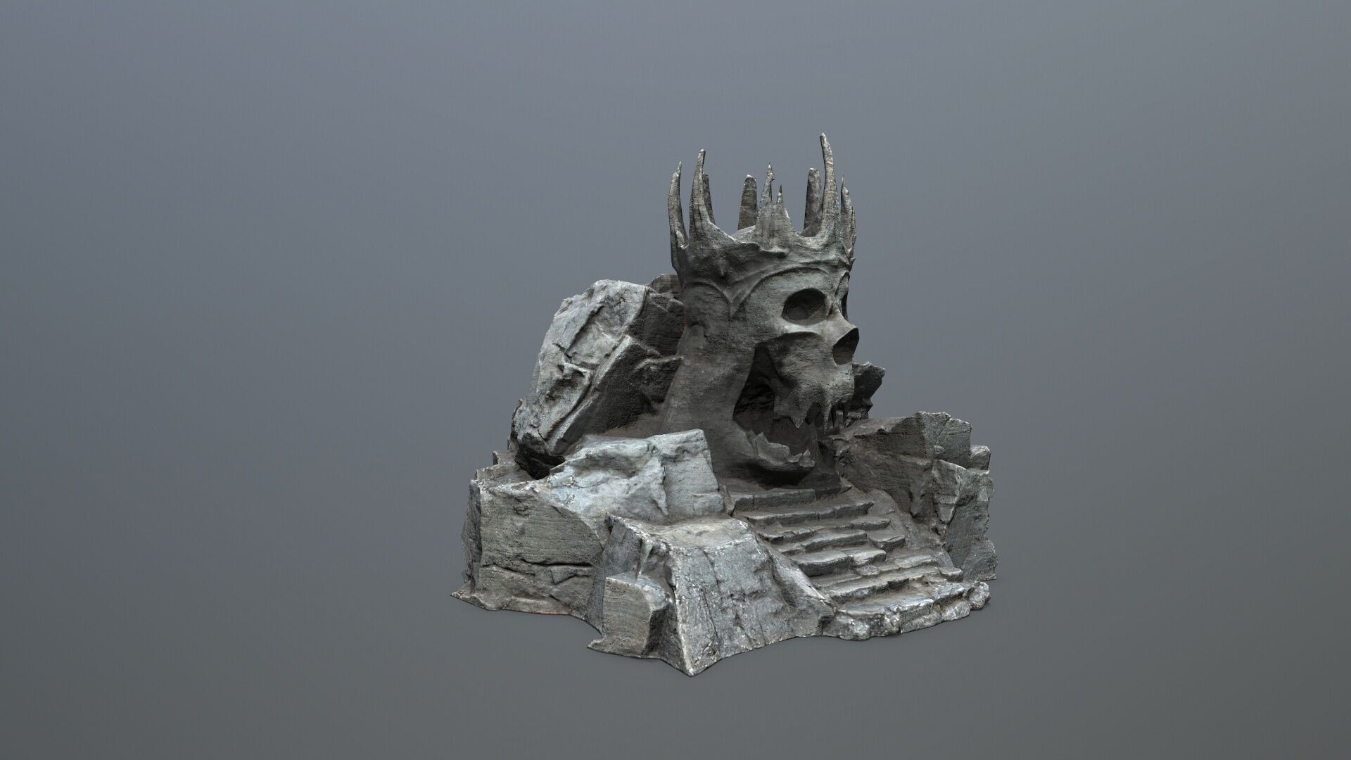 skull cave Low-poly 3D model_10