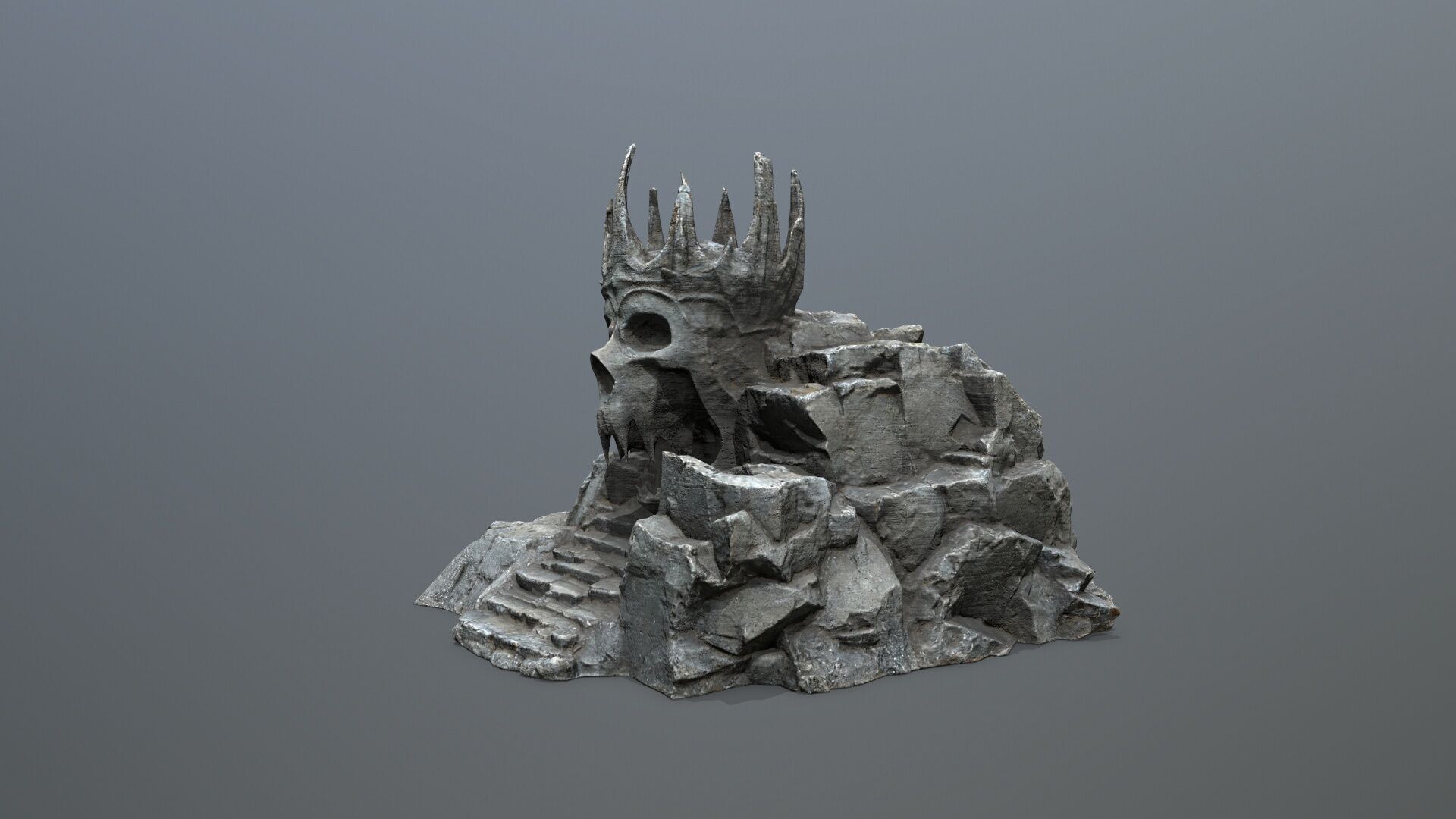 skull cave Low-poly 3D model_5