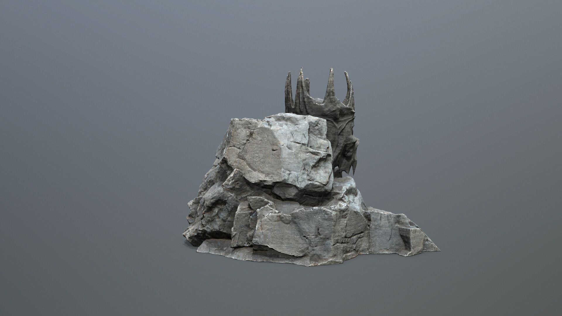 skull cave Low-poly 3D model_9