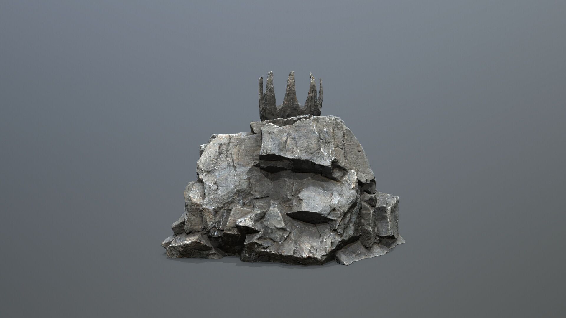 skull cave Low-poly 3D model_8