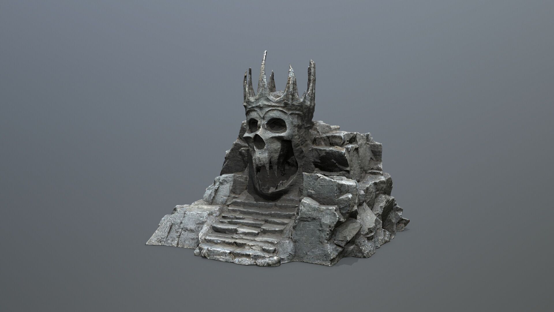 skull cave Low-poly 3D model_4