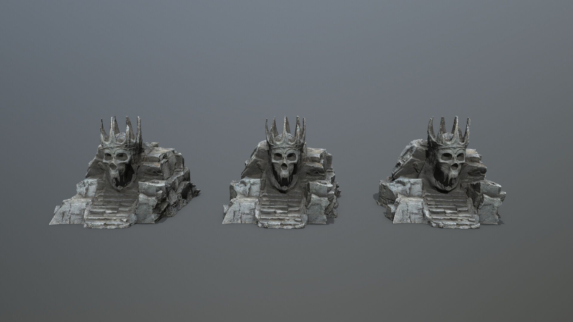 skull cave Low-poly 3D model_12