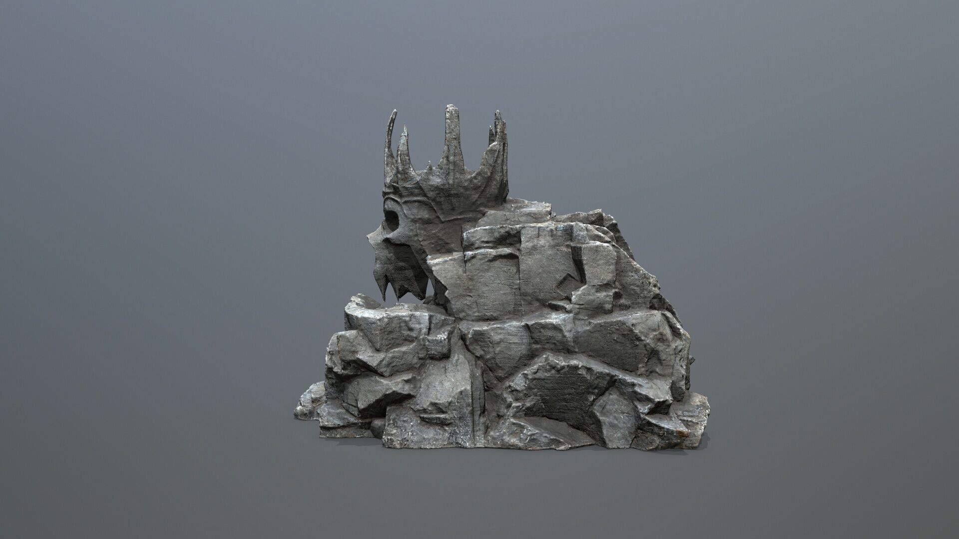 skull cave Low-poly 3D model_6