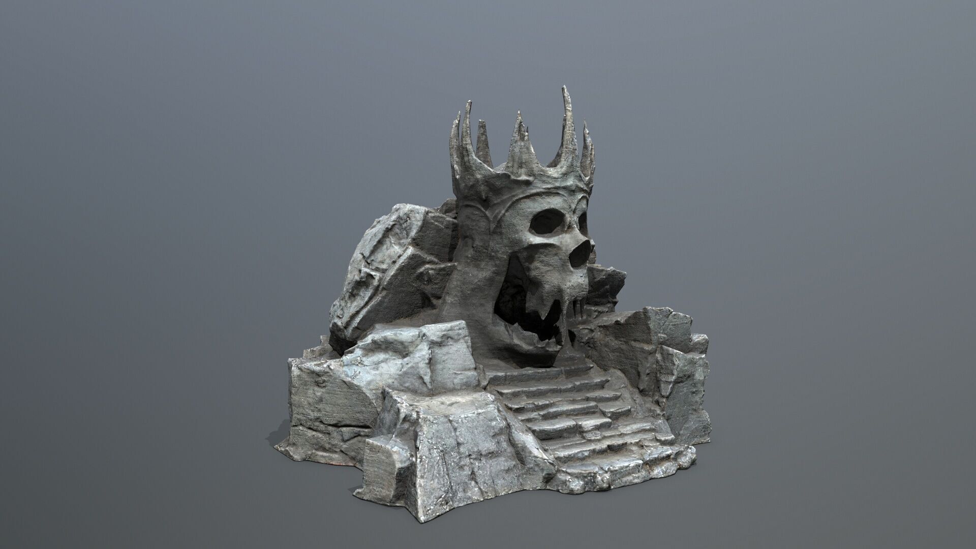skull cave Low-poly 3D model_3