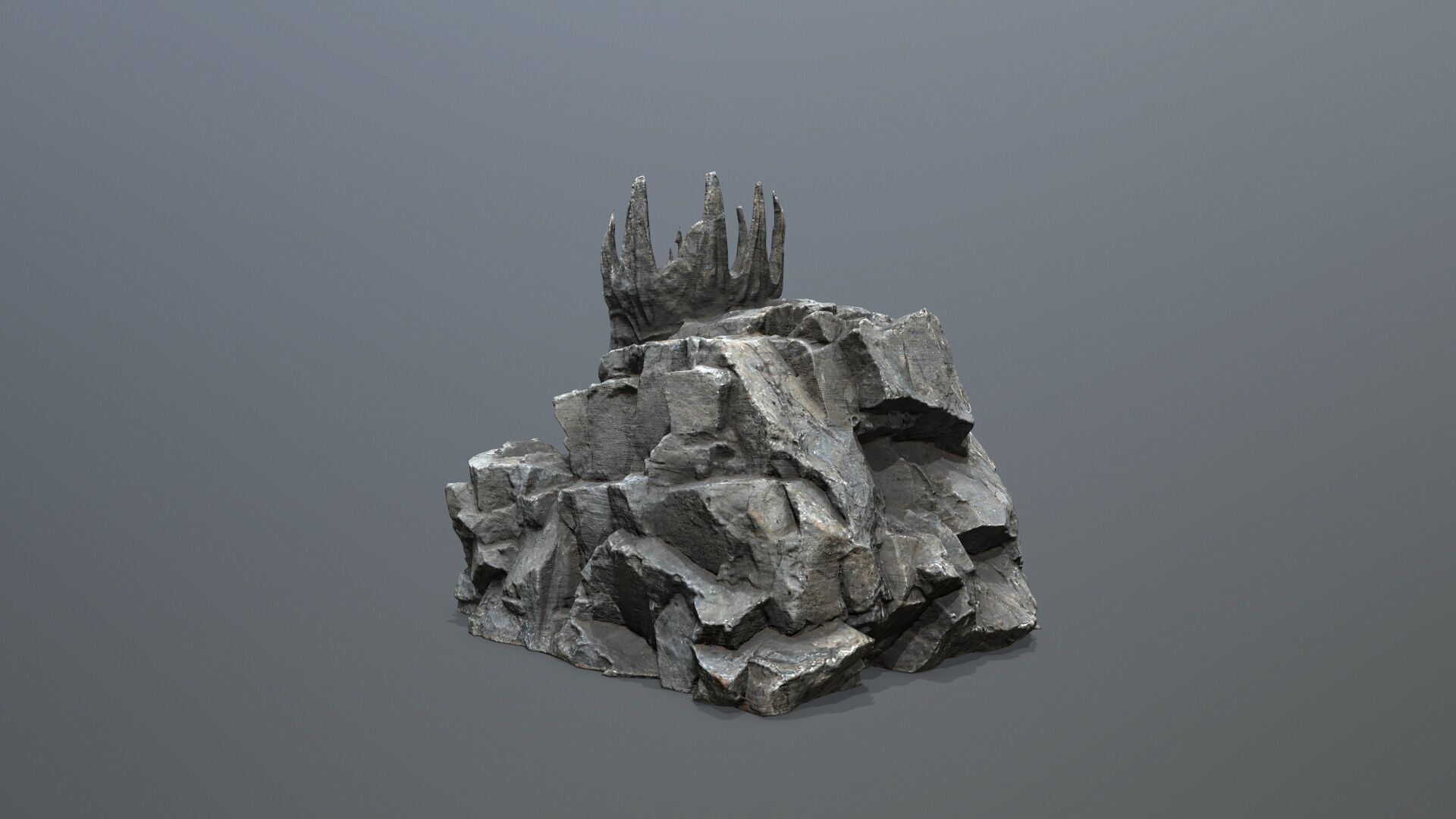 skull cave Low-poly 3D model_7