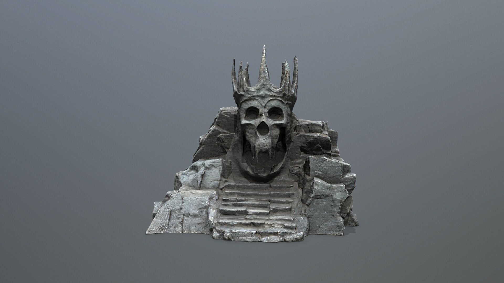skull cave Low-poly 3D model_11