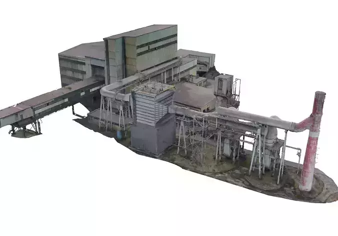 Old Factory Low-poly 3D model