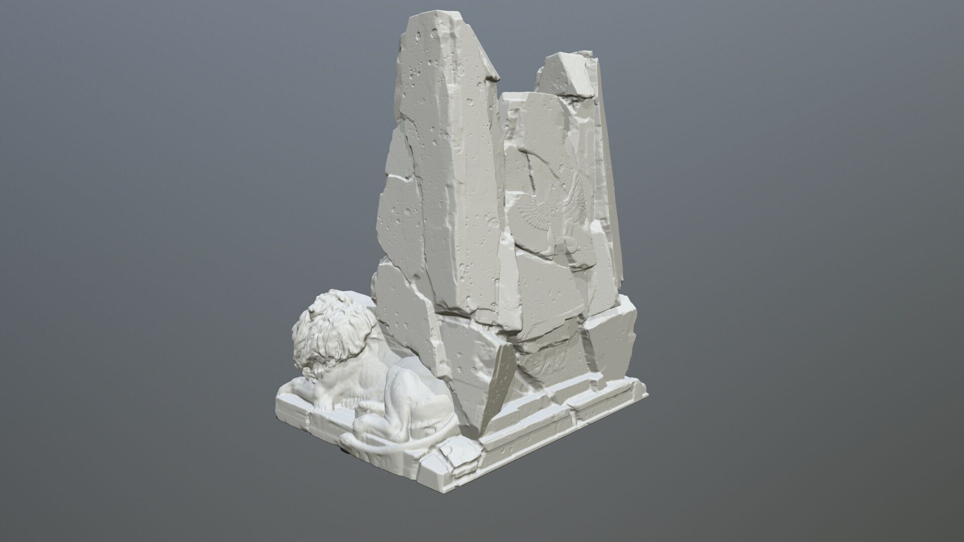 print lion throne 3D print model_4
