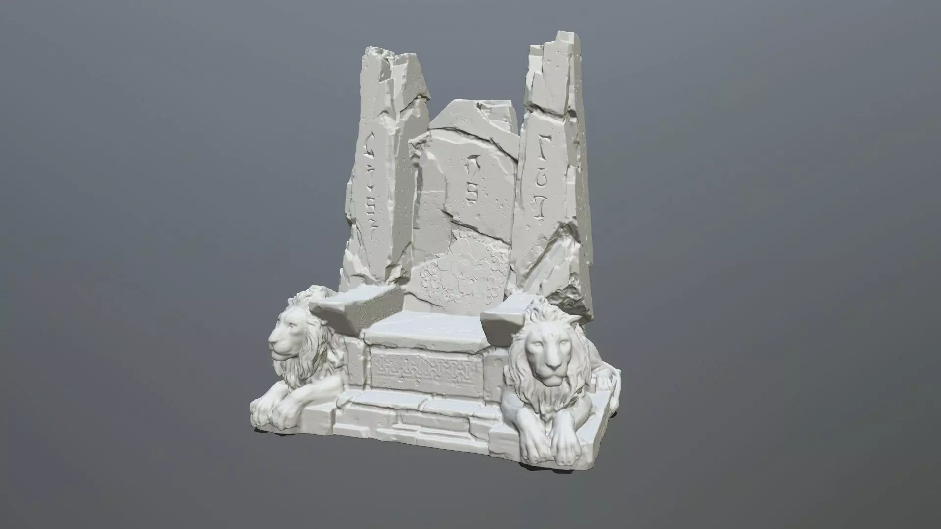 print lion throne 3D print model_0