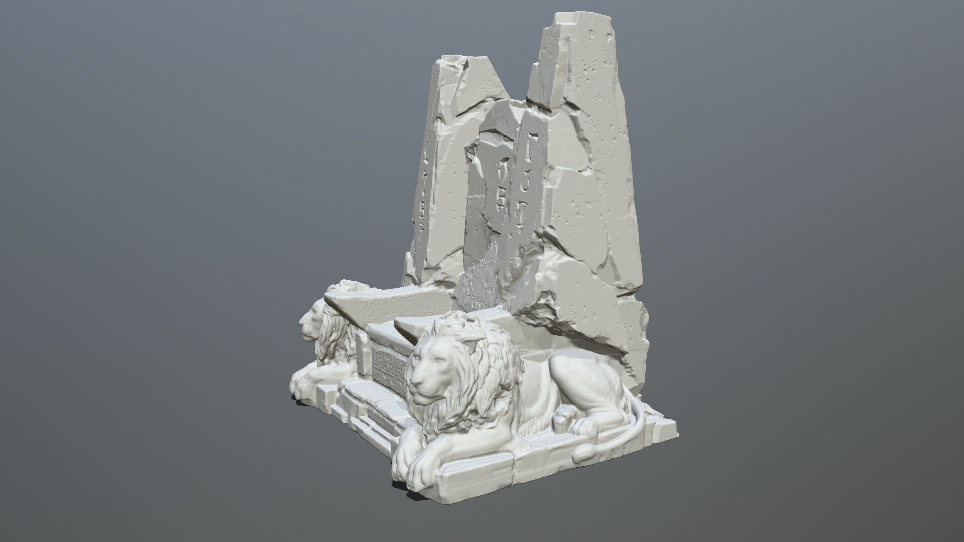 print lion throne 3D print model_2